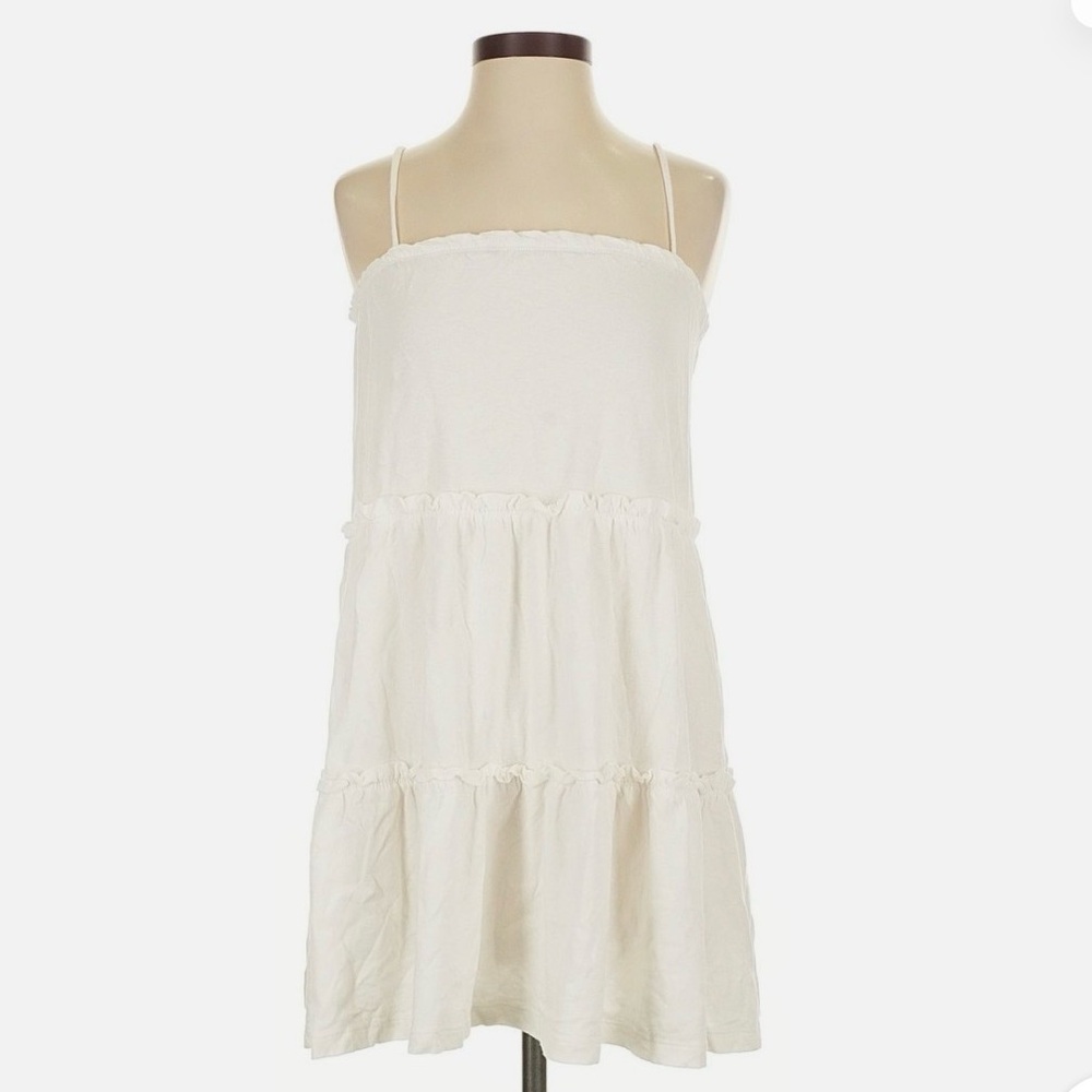 ASOS Mini Paperbag Ruffle Tiered Sundress in White